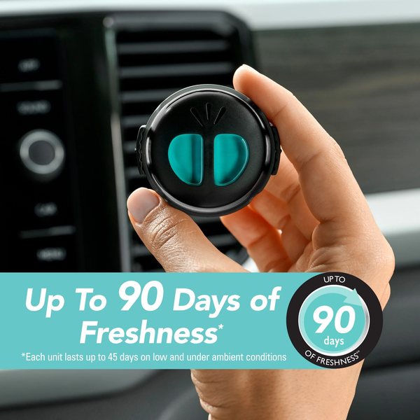 Mini Diffuser Car Air Fresheners, Crisp Laundry Scent - 1 pack - 2 count per pack plus 3 My Outlet Mall Resealable Storage Pouches