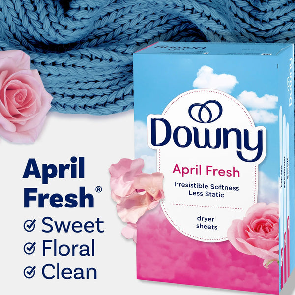 Fabric Softener Dryer Sheets, April Fresh Scent - 3 packs - 120 Count - plus 3 My Outlet Mall Resealable Storage Pouches