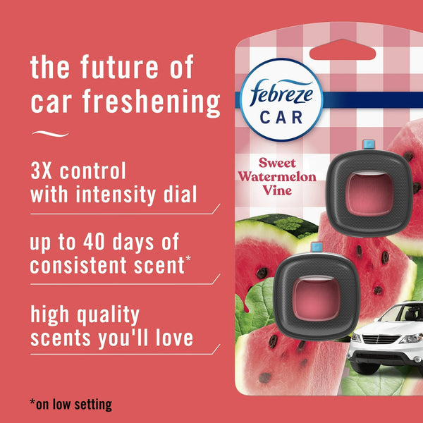 Car Air Freshener, Odor-Fighting Car Vent Clip, Watermelon - 2 pack - 2 count per pack plus 3 My Outlet Mall Resealable Storage Pouches