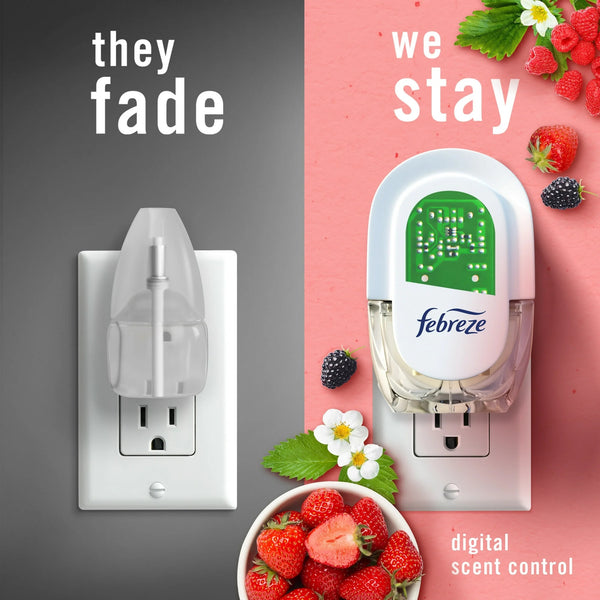 Plug In Air Freshener, Odor-Fighting Scented Oil Refill, Berry & Bramble, 3 Refills - 1 pack - plus 3 My Outlet Mall Resealable Storage Pouches