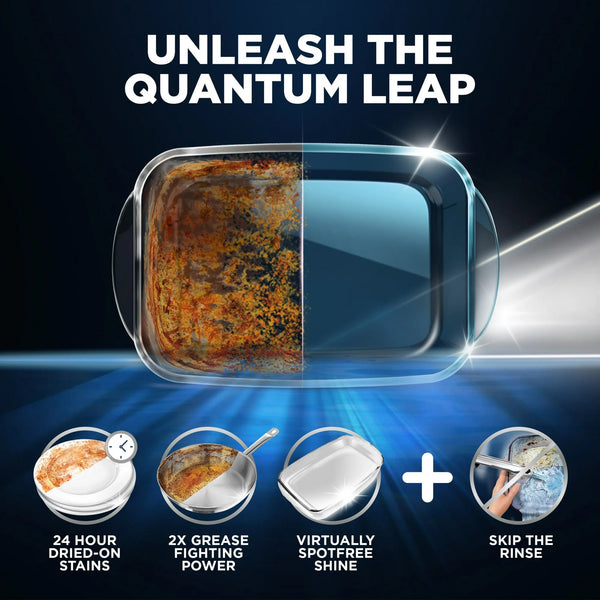 Quantum Dishwasher Pods, No Pre-Rinse Dishwasher Detergent Tabs Soap, Advanced Clean - 3 packs - 27 Count - plus 3 My Outlet Mall Resealable Storage Pouches