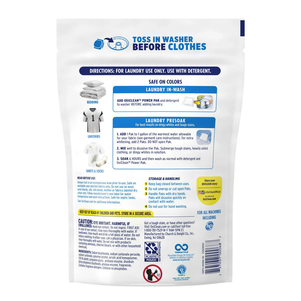 White Revive Laundry Whitener and Laundry Stain Remover Power Paks- 1 pack - 24 ct per pack - plus 3 My Outlet Mall Resealable Storage Pouches