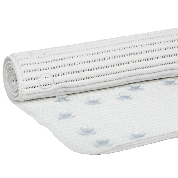 Cushioned Foam Bathtub Mat with Suction Cups, White 17" x 36" - 1 pack - plus 3 My Outlet Mall Resealable Storage Pouches