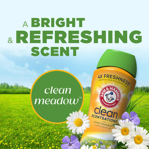Clean Scentsations In-Wash Scent Booster, Laundry Scent Booster Clean Meadow scent - 2 packs - 24 oz per pack - plus 3 My Outlet Mall Resealable Storage Pouches