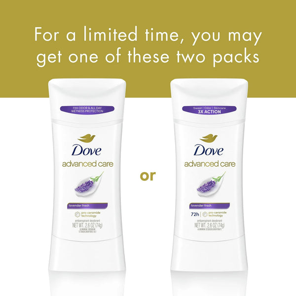 Advanced Care Women's Antiperspirant Deodorant Stick Lavender Fresh - 1 pack - 2.6 oz per pack - plus 3 My Outlet Mall Resealable Storage Pouches