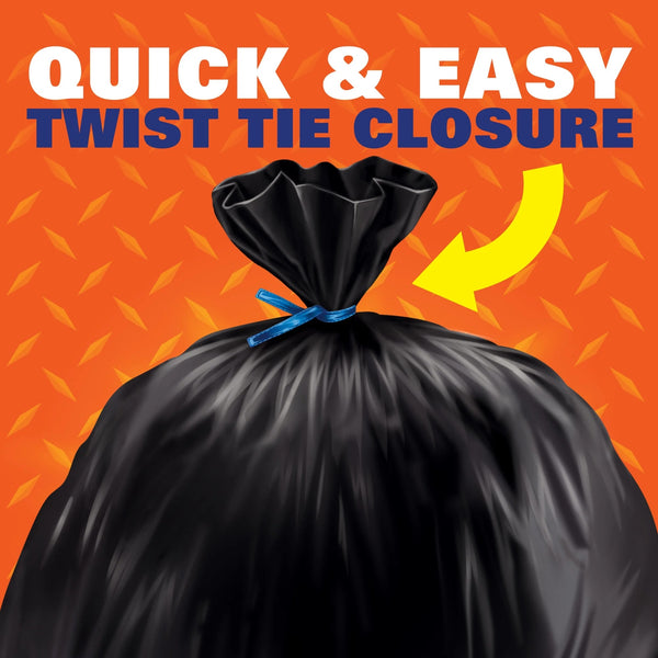 Heavy Duty Contractor Extra Large Trash Bags, 55 gallon - 1 pack - 16 count per pack - plus 3 My Outlet Mall Resealable Storage Pouches