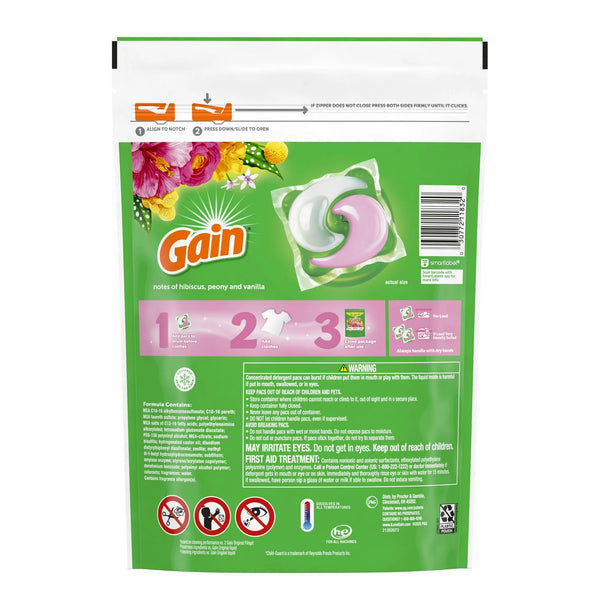 Super-Sized Flings Laundry Detergent Packs, Hibiscus Hula Scent- 2 pack - 18 countper pack - plus 3 My Outlet Mall Resealable Storage Pouches