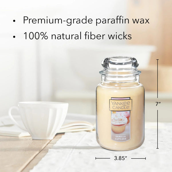 Candle Vanilla Cupcake Original Large Scented Jar Candle - 1 pack - 22 oz per pack - plus 3 My Outlet Mall Resealable Storage Pouches