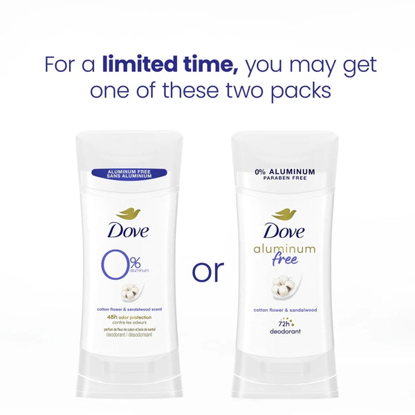 Aluminum Free Deodorant Stick Cotton Flower & Sandalwood - 1 pack - 2.6 oz per pack - plus 3 My Outlet Mall Resealable Storage Pouches