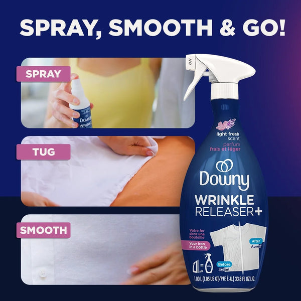 Wrinkle Releaser and Refresher Fabric Spray, Light Fresh Scent - 1 pack - 33.8 fl oz per pack - plus 3 My Outlet Mall Resealable Storage Pouches