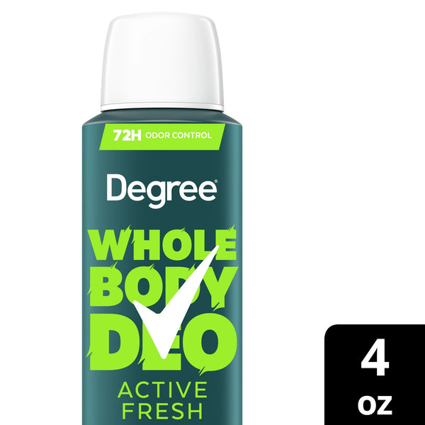 Men Whole Body Deodorant Spray for Men Active Fresh Scent Aluminum Free - 1 pack - 4 oz per pack - plus 3 My Outlet Mall Resealable Storage Pouches