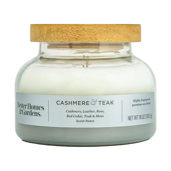 Cashmere Teak Scented 2-Wick Ombre Bell Jar Candle - 1 pack - 18 oz per pack - plus 3 My Outlet Mall Resealable Storage Pouches
