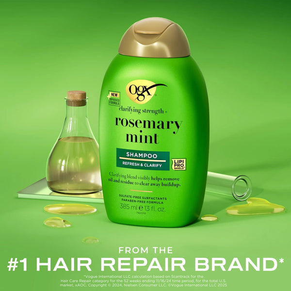Clarifying Strength and Rosemary Mint Hair Shampoo - 1 pack - 13Fl oz per pack - plus 3 My Outlet Mall Resealable Storage Pouches