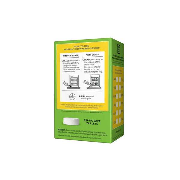 Dishwasher Cleaner with 6 Tablets in Carton - 1 pack - plus 3 My Outlet Mall Resealable Storage Pouches