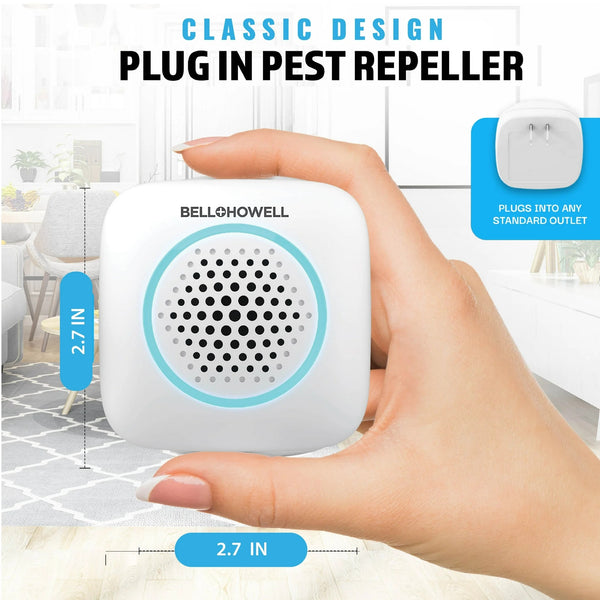 Rogue Ultrasonic Pest Repeller Aid for Home, Mouse Rodent Insect Bug Repellent - 2 packs - 4 Count - plus 3 My Outlet Mall Resealable Storage Pouches
