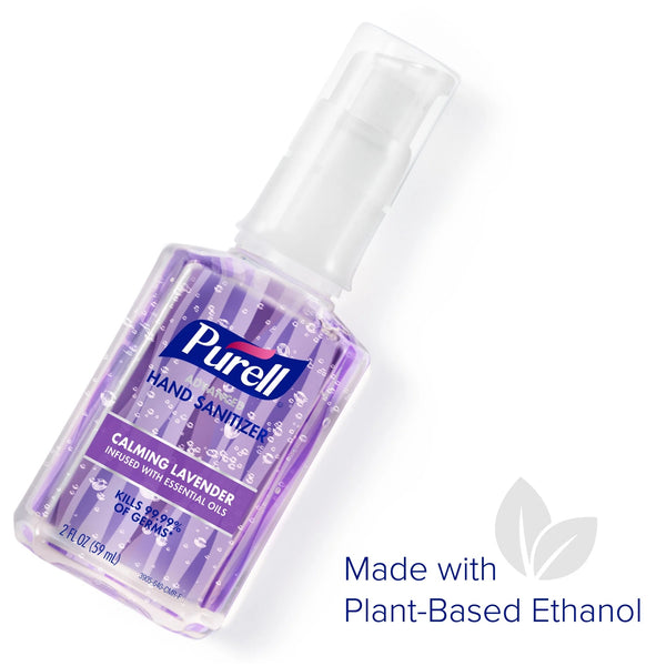 Advanced Hand Sanitizer Calming Lavender Gel, Infused w/ Essential Oils, Pump Bottle (Adult) - 1 pack - 2oz per pack - plus 3 My Outlet Mall Resealable Storage Pouches