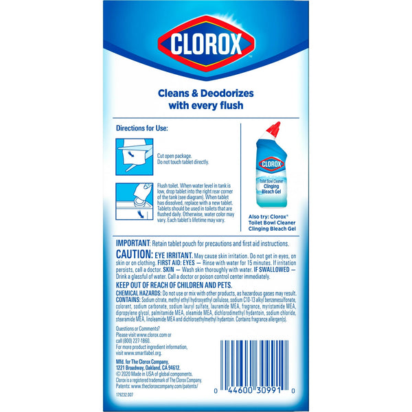 Bleach and Blue Toilet Bowl Cleaner Tablets, Rain Clean - 1 pack - 4 Count - plus 3 My Outlet Mall Resealable Storage Pouches