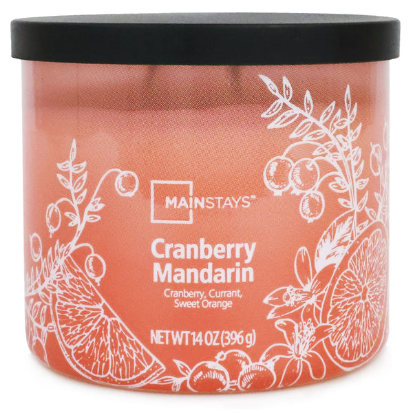 3-Wick Ombre Wrap Cranberry Mandarin Candle -  2 packs - 14 oz per pack - plus 3 My Outlet Mall Resealable Storage Pouches