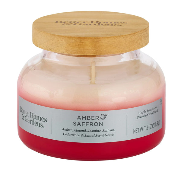 Amber and Saffron Scented 2-Wick Ombre Bell Jar Candle - 2 packs - 18 oz per pack - plus 3 My Outlet Mall Resealable Storage Pouches