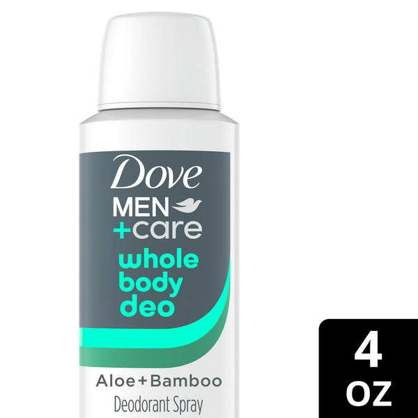 Men +Care Whole Body Deodorant Spray for Men Bamboo & Aloe - 1 pack - 4 oz per pack - plus 3 My Outlet Mall Resealable Storage Pouches