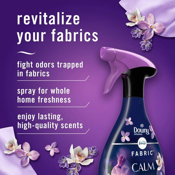 Fabric Spray Air Freshener, Odor-Fighting Fabric Refresher, Downy Calm - 1 pack - 27 fl oz per pack - plus 3 My Outlet Mall Resealable Storage Pouches