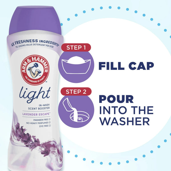 Light In-Wash Scent Booster, Laundry Scent Booster Lavender Escape scent - 2 packs - 24 oz per pack - plus 3 My Outlet Mall Resealable Storage Pouches