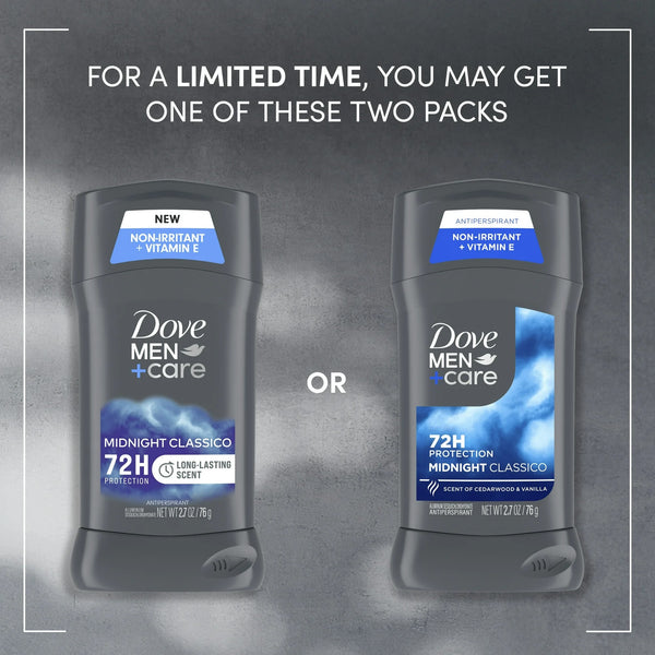 Men+Care Antiperspirant Deodorant Stick for Men Midnight Classico - 1 pack - 2.7 oz per pack - plus 3 My Outlet Mall Resealable Storage Pouches