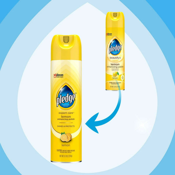 Expert Care, Wood Polish Shines and Protects, Lemon Enhancing, Aerosol - 1 pack - 9.7 oz per pack - plus 3 My Outlet Mall Resealable Storage Pouches