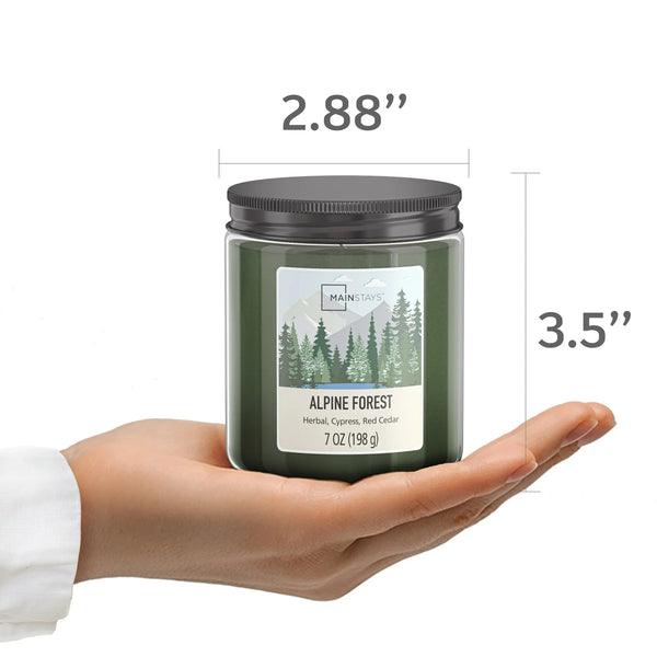 Alpine Forest Scented Single-Wick Glass Jar Candle with Twist Lid - 2 packs - 7 oz per pack - plus 3 My Outlet Mall Resealable Storage Pouches