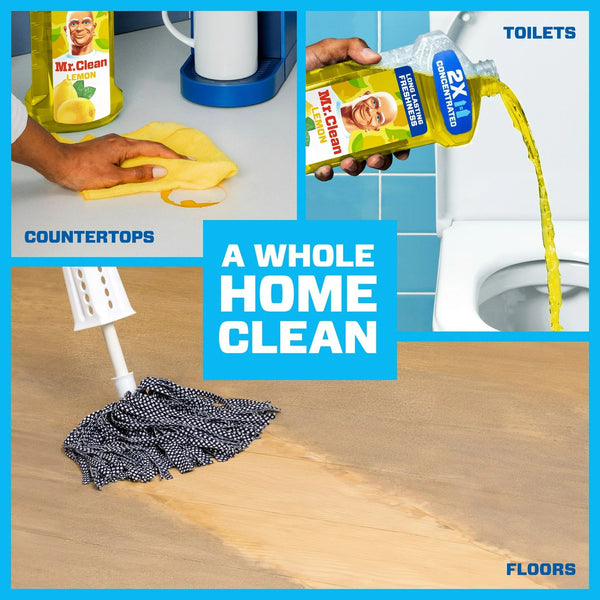 2X Concentrated Multi Surface Cleaner with Lemon Scent - 2 packs - 23 oz per pack - plus 3 My Outlet Mall Resealable Storage Pouches