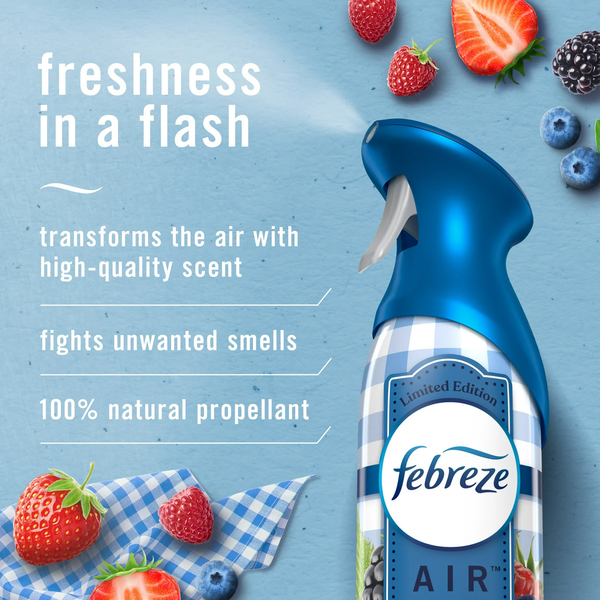 Air Freshener Spray, Odor-Fighting Room Spray, Summer Berry Picking -  2 packs - 8.8 oz per pack - plus 3 My Outlet Mall Resealable Storage Pouches