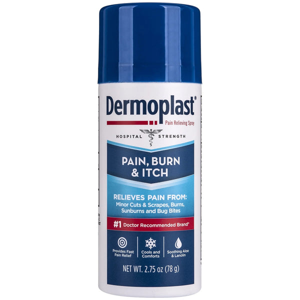 Pain Relief Spray for Minor Cuts, Burns and Bug Bites - 2 packs - 2.75 oz per pack - plus 3 My Outlet Mall Resealable Storage Pouches