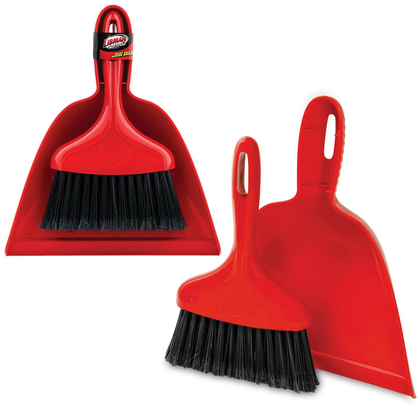 Whisk Broom & Dustpan Red Polypropylene with Black Fibers - 1 pack - plus 3 My Outlet Mall Resealable Storage Pouches