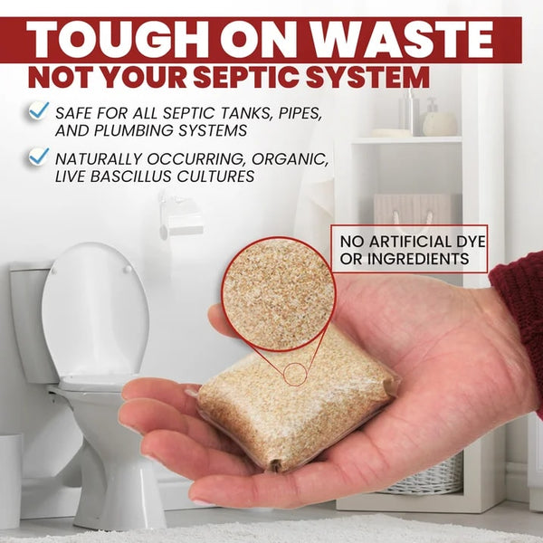 Septic Pods, Septic Tank Treatment, Six Month Supply, One Flush per Month - 1 pack - 6 count per pack - plus 3 My Outlet Mall Resealable Storage Pouches