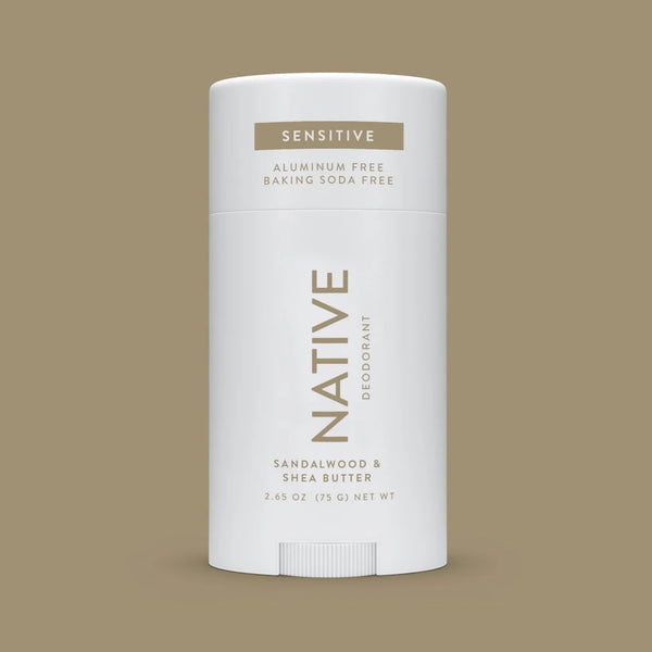 Deodorant, Sensitive, Aluminum Free, Sandalwood & Shea Butter, for Women and Men - 1 pack - 2.65 oz per pack - plus 3 My Outlet Mall Resealable Storage Pouches
