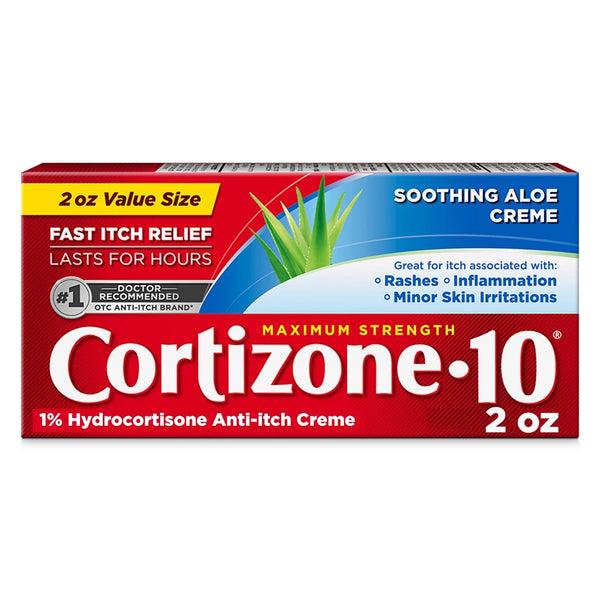 1% Hydrocortisone Soothing Aloe Anti-Itch Cream for Eczema and Bug Bite Relief, Maximum Strength - 3 packs - 2 oz per pack - plus 3 My Outlet Mall Resealable Storage Pouches