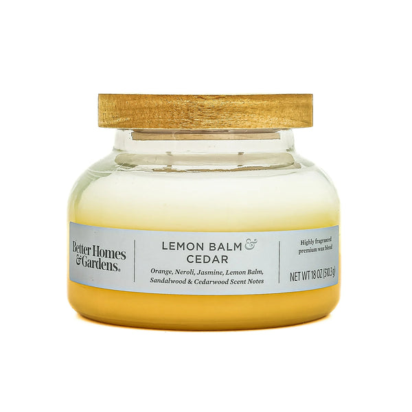 Lemon Balm and Cedar Scented 2-Wick Ombre Bell Jar Candle - 2 packs - 18 oz per pack - plus 3 My Outlet Mall Resealable Storage Pouches