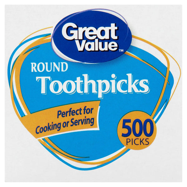 Round Toothpicks - 1 pack - 500 Count per pack - plus 3 My Outlet Mall Resealable Storage Pouches