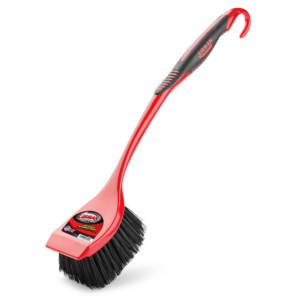 Long Handle Utility Scrub Brush Red Black Polypropylene Handle 3.75 in. Width - 1 pack - plus 3 My Outlet Mall Resealable Storage Pouches