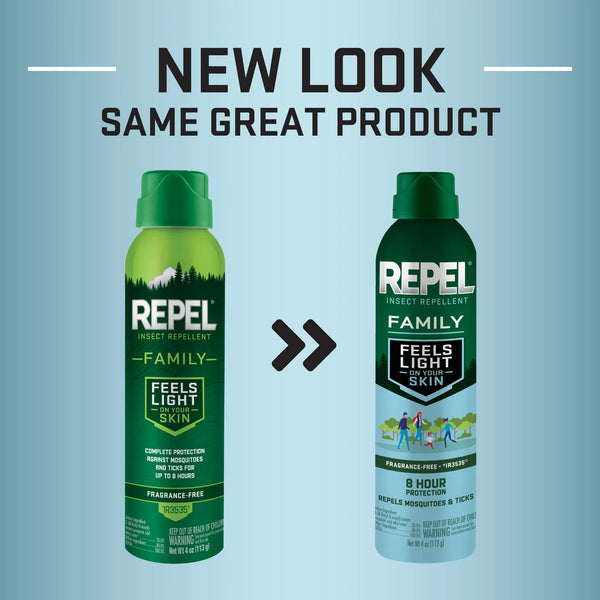 Insect Repellent Family, Deet Alternative Lightweight Aerosol Spray - 2 packs - 4 oz per pack - plus 3 My Outlet Mall Resealable Storage Pouches