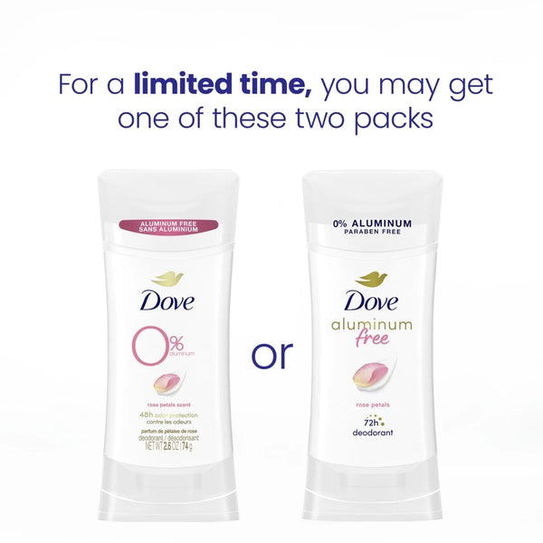 Aluminum Free Deodorant for Women Rose Petals - 2 packs - 2.6 oz per pack - plus 3 My Outlet Mall Resealable Storage Pouches