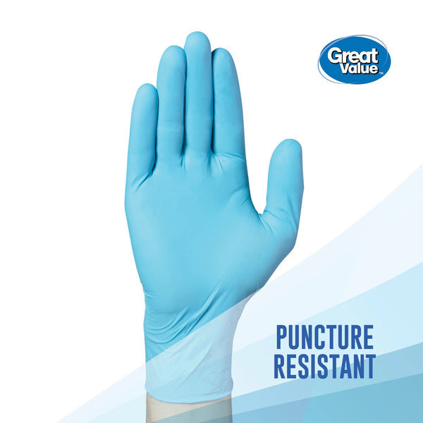 Nitrile Disposable Gloves, One Size - 1 pack - 100 Count - plus 3 My Outlet Mall Resealable Storage Pouches