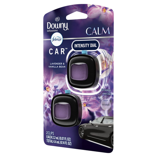 Odor Eliminating Car Air Freshener, Lavender & Vanilla Bean, 2 Count - 1 pack - plus 3 My Outlet Mall Resealable Storage Pouches