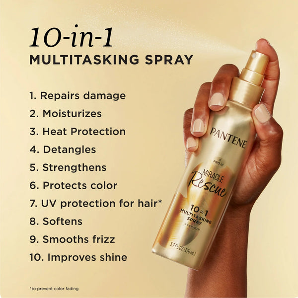 Miracle Rescue 10 in 1 Multitasking Leave-in Conditioner Spray - 1 pack - 5.7 oz per pack - plus 3 My Outlet Mall Resealable Storage Pouches