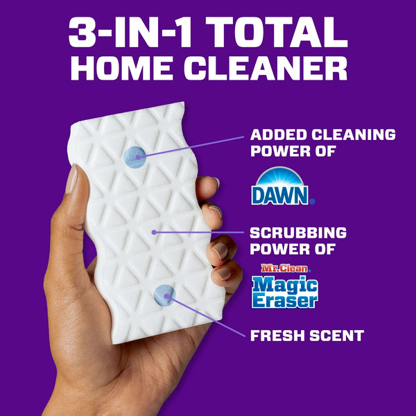 Magic Eraser Ultra Foamy Multi Purpose Cleaner  - 2 packs - 3 count per pack - plus 3 My Outlet Mall Resealable Storage Pouches