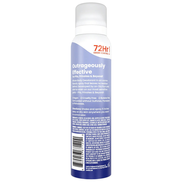 Whole Body Deodorant for Women, Spray Deodorant, Aluminum Free, Soft Powder - 1 pack - 3.6 oz per pack - plus 3 My Outlet Mall Resealable Storage Pouches