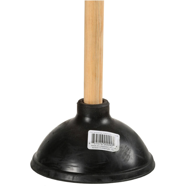 Rubber Toilet Plunger with Wood Handle. Clears Toilets, Sinks, Drains - 1 pack - plus 3 My Outlet Mall Resealable Storage Pouches
