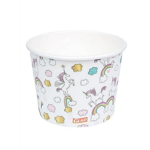 Kids Unicorns Paper Snack Bowls No Lid 12oz - 2 packs - 20 Count per pack - plus 3 My Outlet Mall Resealable Storage Pouches