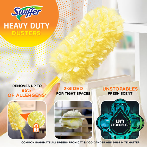 Duster Multi-Surface Heavy Duty Refills, Unstopables Fresh Scent - 1 pack - 11 Count per pack - plus 3 My Outlet Mall Resealable Storage Pouches