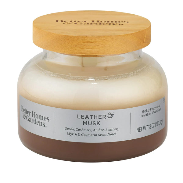 Leather and Musk Scented 2-Wick Ombre Bell Jar Candle - 3 packs - 18 oz per pack - plus 3 My Outlet Mall Resealable Storage Pouches
